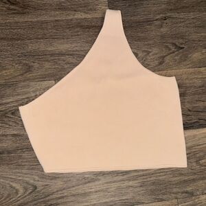 A.L.C. Cream one shoulder crop top